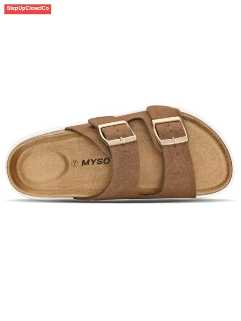 Women's Cork Footbed Arch Support Platform Wedge Sandals Slip-On